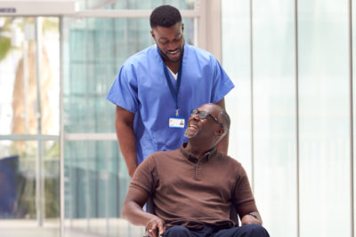 doctor and patient smiled